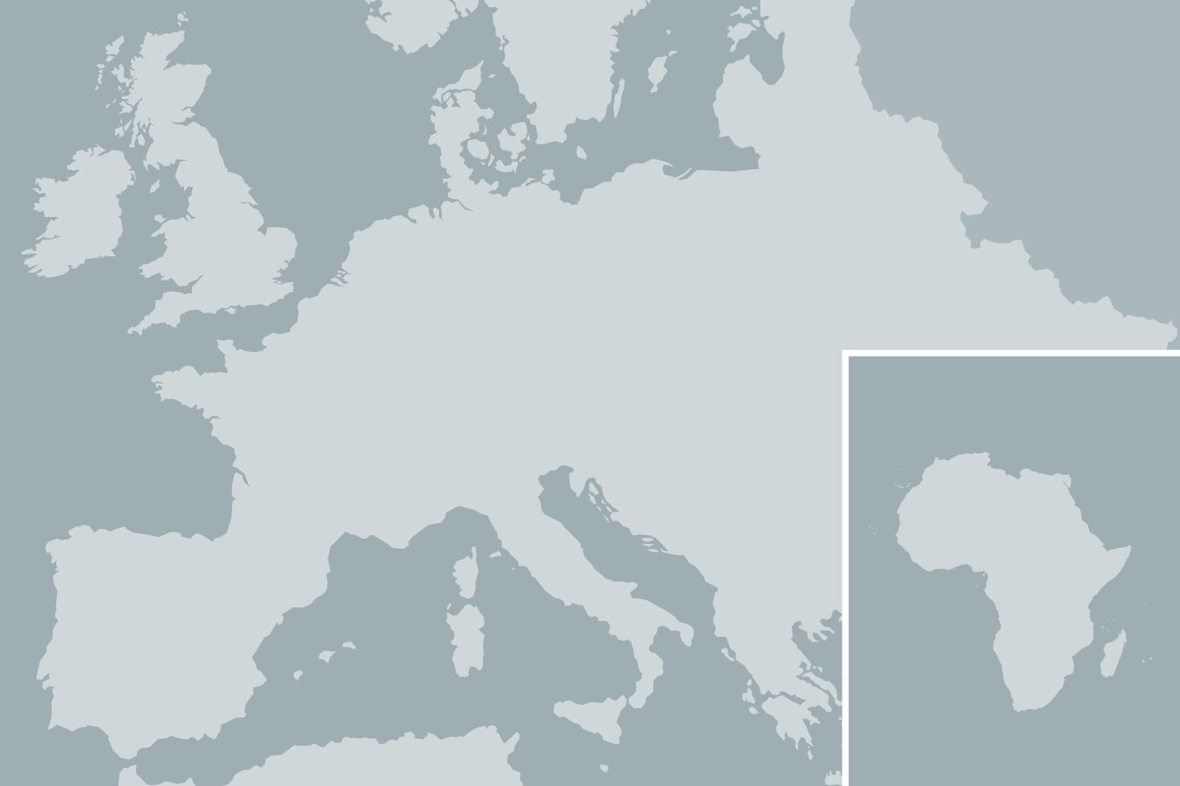 Karte mit Produktions- und Vertriebsstandorten des Dichtungsherstellers GfA